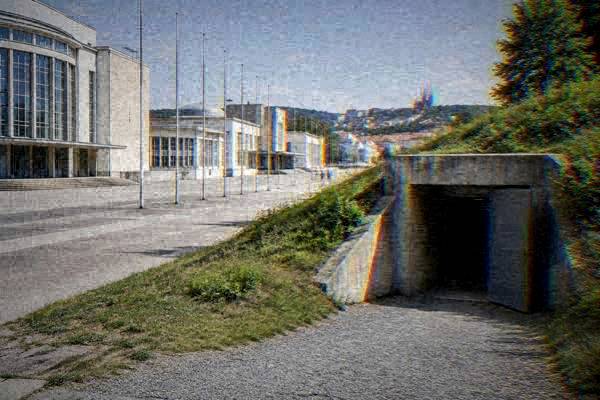 Concrete corridor of a Cold War bunker