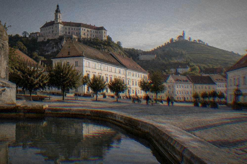 Hilltop castle above a small wine town