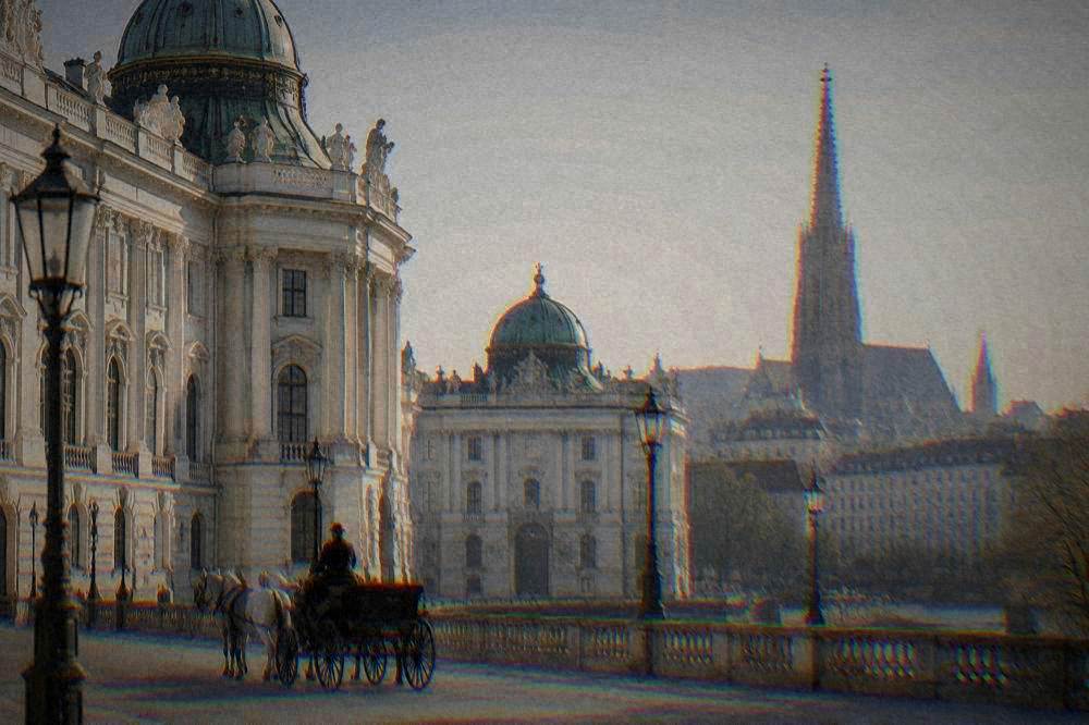 Grand baroque palace facade in Vienna